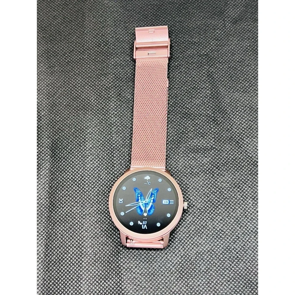 Smart Watch Women Answer Calls AMOLED Android iPhone Pink Monitor